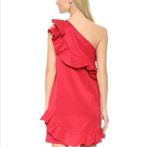 msgm one shoulder ruffle dress